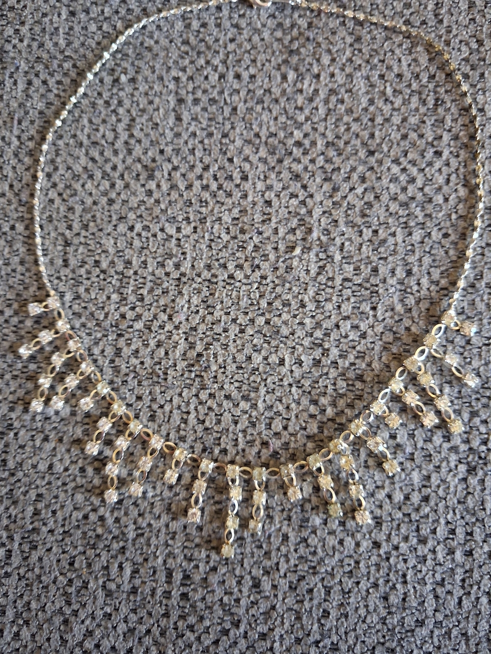 Vintage Silver Tone Dangle Fringe Necklace - Women Jewelry